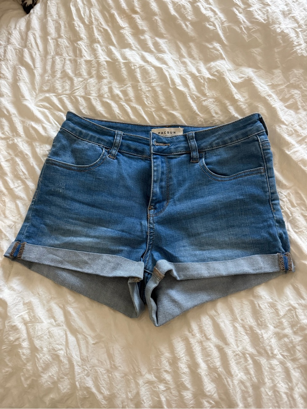 PacSun Women's Medium Blue Rolled Cuff Denim Shorts